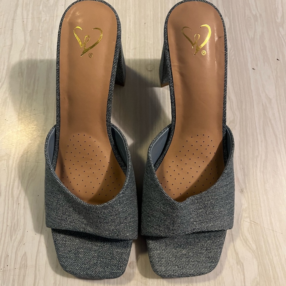 Jean high heels